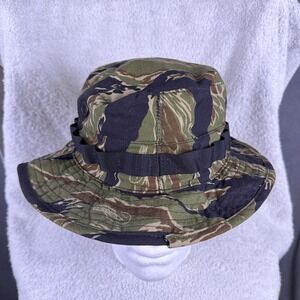 TRU-SPEC Mens Vietnam Tiger Stripe Boonie Hat Rip Stop 100% Cotton Size 7 1/2